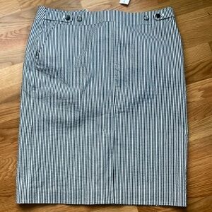 Ann Taylor Gray and White Pencil Skirt Knee-Length